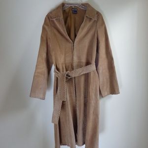 Wet Seal Suede Leather Full Length Boho Coat